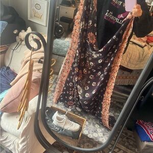 Hinge Floral Scarf with Pink and Black